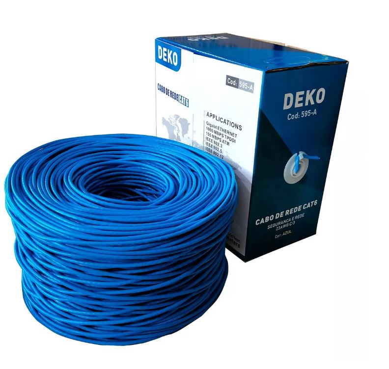 CAIXA DE CABO DE REDE CAT6 - AZUL DEKO 305M