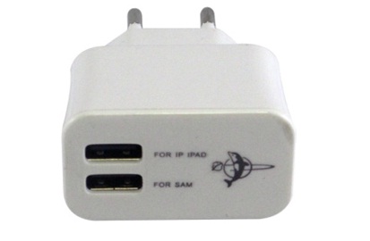 TOMADA USB DE PAREDE USB DUPLO PARA IPHONE E SAMSUNG - PL-02