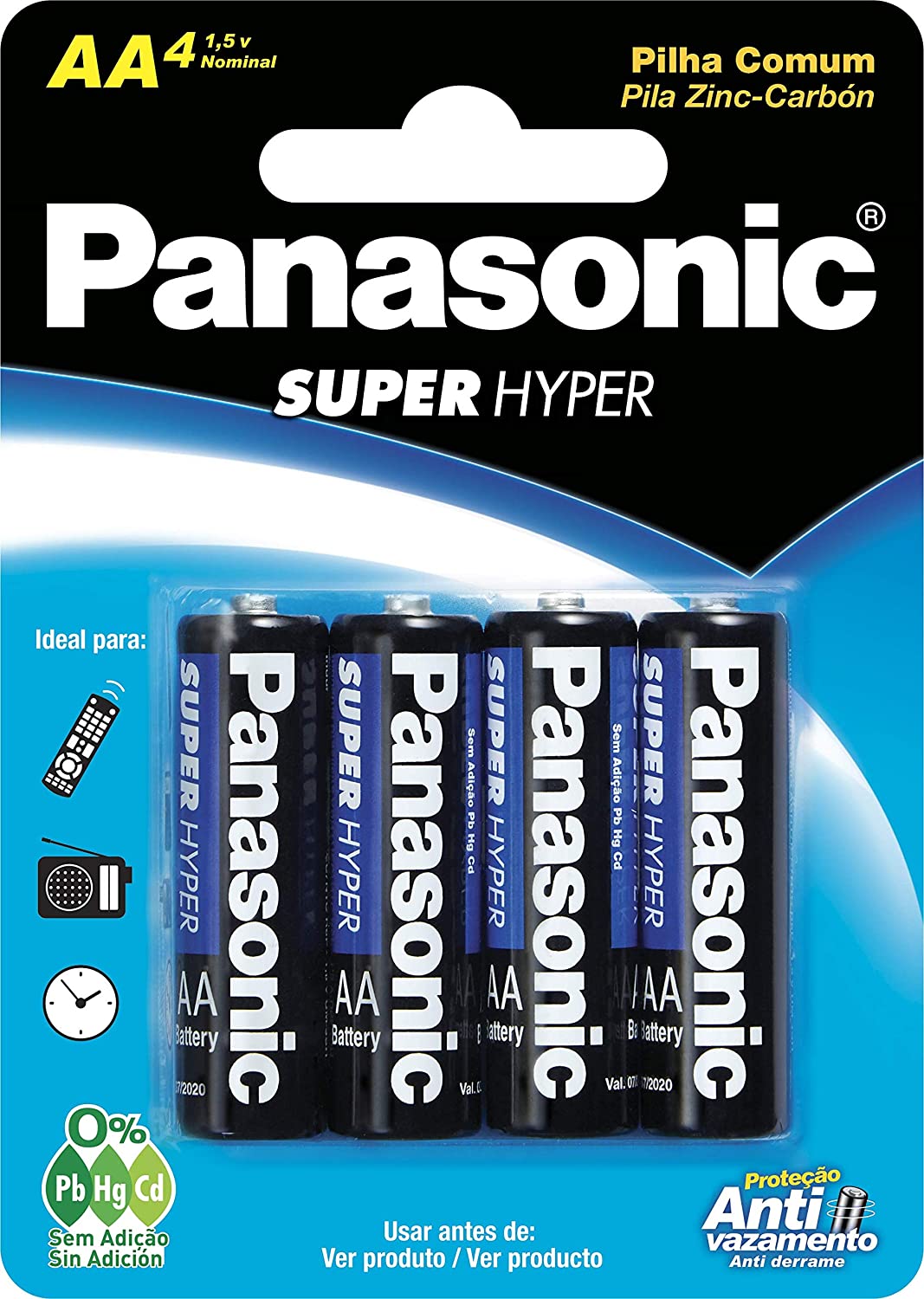 PILHA AA PANASONIC SUPER HYPER - 4 UNIDADES