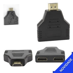 ADAPTADOR HDMI 1 SAIDA MACHO PARA 2 ENTRADAS FEMEAS