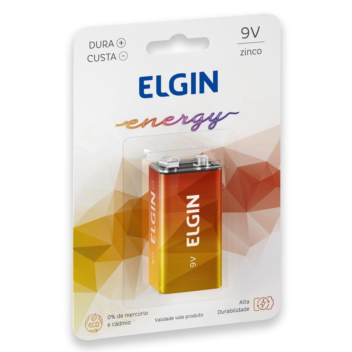 BATERIA 9V ELGIN 9V ZINCO UN