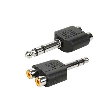 ADAPTADOR P10  RCA 2 FEMEA  - P10 MACHO ESTEREO / 2X RCA FEMEA