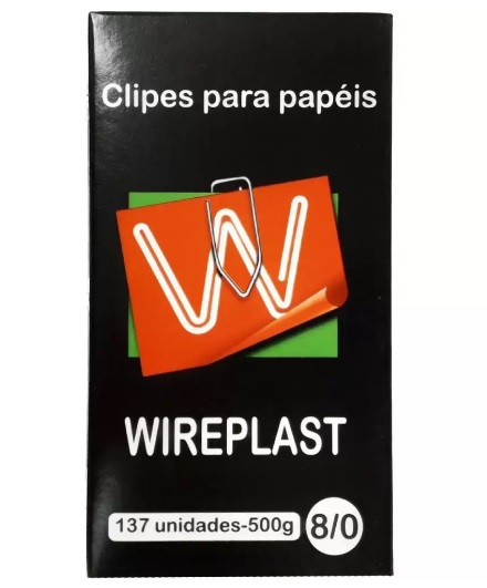 CLIPS GALVANIZADO ACO 8/0 500G CAIXA 118 - WIREPLAST