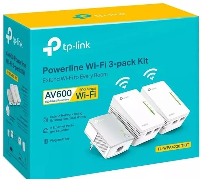 ROTEADOR POWERLINE WIFI 3 PARK  TP-LINK AV600 TL-WPA4220 600MBPS 3 PECAS